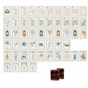 Mahjong américain en acrylique blanc transparent de 20 pouces, avec des pousseurs en écaille de tortue et des supports à double feston, avec pousseurs magnétiques - Product Image 2