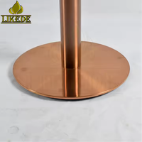 Base de table en acier inoxydable brossé or rose de luxe, base de table à manger moderne sur piétement, fabricant OEM