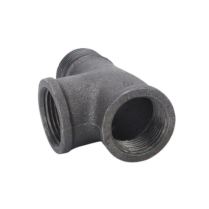 Hot selling banded black BS standard female thread reducing tee for gas fire fighting system