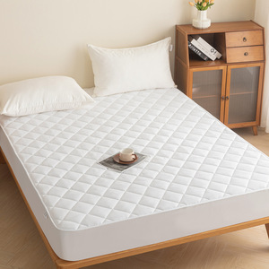 Protège-<span class=keywords><strong>matelas</strong></span> d'hôtel épaissi en coton rembourré, <span class=keywords><strong>anti</strong></span>-salissures et antidérapant, blanc, pièce unique - Product Image 1