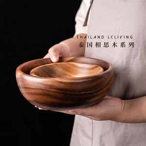 LCLIVING Acacia Wood Square Bowls Set 19-19.9cm Durable Eco Friendly <b>Microwave</b> Safe Home Use - Product Image 3