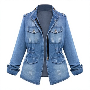 Veste en jean vintage pour femme, manches longues, en coton, décontractée, respirante, coupe-vent, streetwear, grande taille - Product Image 1