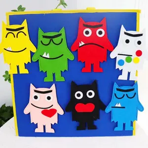 New Arrival Baby Toys Hand Puppet Set Early Education My Emotional Little Monster Felt Toy For Kids Education
