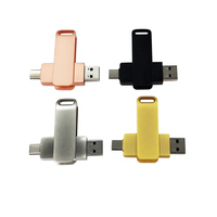 Clé USB 64 Go Clé USB 32 Go OTG Métal USB 2.0 Type C Haute Vitesse Clé Mémoire Imprimée au Laser Logo Gratuit OTG USB Type C