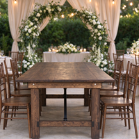 Table de ferme rustique pliable en bois de pin, style antique, 6 pieds (72 pouces), pour banquets, événements et mariages, vente en gros