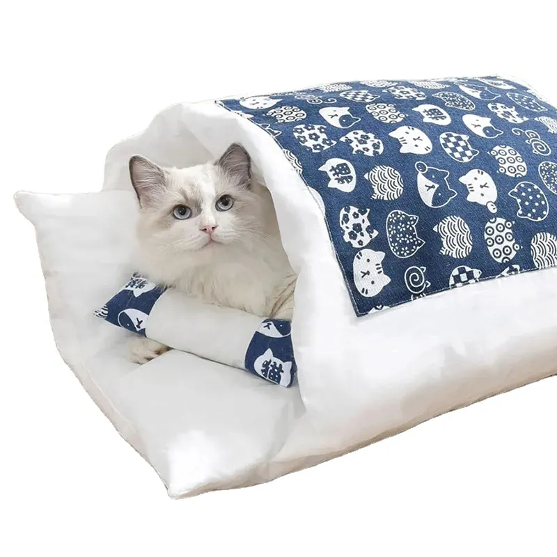 יפני חתול מיטת חתול שק <span class=keywords><strong>שינה</strong></span> נשלף ורחיץ חיות מחמד מיטת לחורף