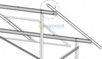 Structure de montage au sol solaire en acier ZAM avec pince de fixation sans conception de pince intermédiaire pour les centrales solaires utilitaires à grande échelle