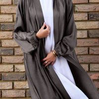 Robe Abaya musulmane malaisienne pour femmes, cardigan grande taille, coupe ajustée, multicolores, manches longues, satin, cordon de serrage, respirante
