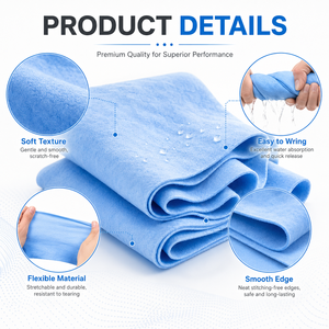 Toalla de gamuza PVA en colores surtidos, suave, absorbente, sin pelusas, reutilizable para la limpieza del coche. - Product Image 3