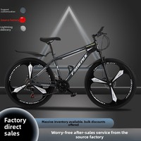 Vélo de montagne pour adultes 24/26 pouces, 21 vitesses, freins à disque doubles, jantes en aluminium, pédales ordinaires, suspension, vélo de cross-country pour modèle