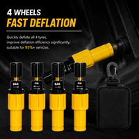 Kit de dégonflage automatique des pneus 4x4 avec manomètre, valves de dégonflage rapide en laiton réglables pour la pression des pneus tout-terrain 4x4