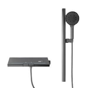 Juego de cabezal de ducha redondo ajustable de instalación oculta, cromado, 13.5-15 cm, con mesa de almacenamiento y barra elevadora - Product Image 4