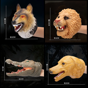 Tùy Chỉnh Khủng Long Con Rối Rap Trex Đầu Con Rối Thực Tế Mềm Latex Cao Su Vinyl Động Vật Tay Con Rối Cho Trẻ Em - Product Image 3