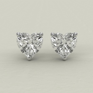 <b>Heart</b> Cut Lab Grown Diamond Stud <b>Earrings</b> IGI Certified VVS Clarity 14K Solid White Gold Party Trendy Romantic Fine Jewelry for - Product Image 4