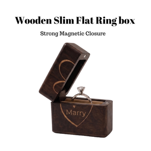 Custom Slim Wooden <b>Ring</b> <b>Box</b> Manufacturer Engraved Marry Heart Magnetic Closure Jewelry Packaging <b>box</b> Supplier Vietnam - Product Image 1