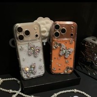 Coque de téléphone transparente Aurora Glitter Butterfly pour iPhone 17 Air 16 14 15 Pro Plus 18 13 12 11 Pro Max XR XS MAX