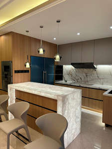 Popolare isola di cristallo di onice rosa con piano in marmo retroilluminato da tavolo in pietra traslucida in marmo bianco bagno Vanity Top Design - Product Image 6