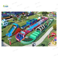 Structure gonflable géante d'extérieur en PVC pour adultes, parcours d'obstacles commercial Mari Bros, conforme EN14960