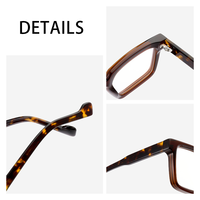 Gafas de Acetato con Montura Óptica Transparente, Modernas, para Hombre y Mujer, Gafas Cuadradas, Anti Luz Azul, Gafas Graduadas