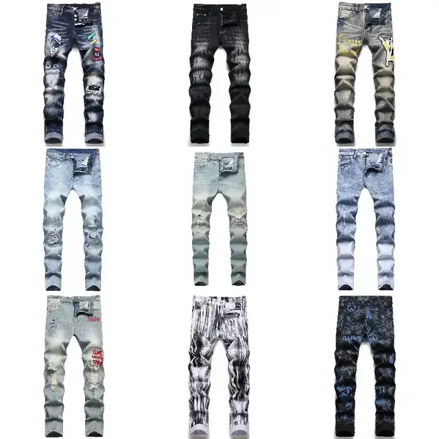 Heren Jeans Wijde Spijkerbroek Jeans Streetwear Skateboard Broek Hiphop Neutrale Broek Cargo Jeans