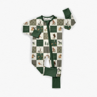 Pyjama Confortable en Bambou Personnalisé, Combinaison Bébé en Bambou à Fermeture Éclair, Grenouillère Bébé Convertible à Fermeture Éclair
