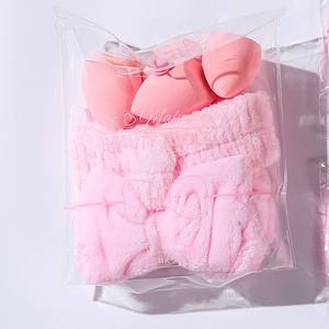 Set di 14 Spugnette a Forma di Uovo e Fascia per Capelli Meiyan Beauty per il Trucco, Lavabile, Rosa - Product Image 6