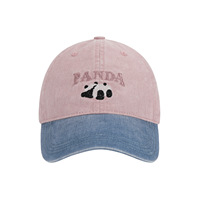 Gorra de Béisbol Bordada con Panda Lavado, Diseño Bicolor, Estilo Casual, Protección Solar para Hombre y Mujer, Novedad 2026