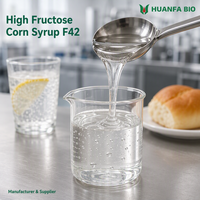 Sirop de maïs à haute teneur en fructose F42, édulcorant liquide, marque HFBIO pour l'industrie des boissons/aliments, MOQ 1 tonne, 25 kg/275 kg, durée de conservation de 12 mois