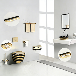 Ensemble d'accessoires de salle de bain de luxe modernes 2026 en acier inoxydable, suite d'articles sanitaires personnalisables pour hôtels de luxe - Product Image 1