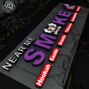 室外正面照明烟店标志通道亚克力字母发光二极管室内标志与工厂价格 - Product Image 3