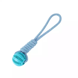 New Cotton Rope <b>Dog</b> Interactive Toy Hand Pull Leaky <b>Ball</b> <b>Dog</b> Chew Toy Rubber <b>Ball</b> Chewing <b>Dog</b> Rope Toy - Product Image 2