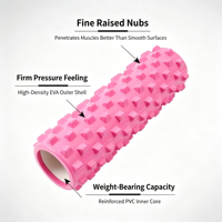 OEM Portable Écologique Rouleau de massage en mousse solide à picots pour la relaxation musculaire, outil d'exercice pour le dos et les jambes, pour le yoga