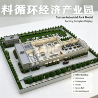 Maquette d'usine de parc industriel avec immeuble de bureaux, atelier, zone de stationnement, routes et ceinture verte