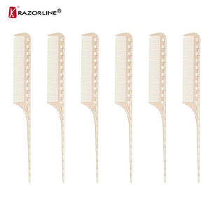 Venta al por mayor de peines de peluquería trenzados, peines de separación afilados con logotipo personalizado, peine de plástico resistente al calor, peine de cola de <span class=keywords><strong>rata</strong></span> de precisión a granel - Product Image 5