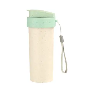 Eco Friendly Products New Design Reusable plastic Wheat Water Bottle Coffee Cup Mugs Wheat Straw Fiber Waterbottle