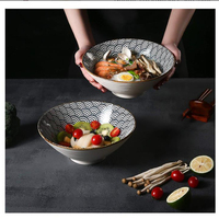 Ensemble de 8 pièces de soupe japonaise Udon Pho nouilles asiatiques servant un bol de ramen en céramique de 1100ml