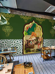 วอลเปเปอร์ลายผ้าสไตล์เอเชียตะวันออกเฉียงใต้ สำหรับตกแต่งผนังร้านอาหารไทย ศูนย์สุขภาพนวดแผนไทย ร้านอาหารไทย - Product Image 5