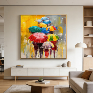 Peinture à l'huile acrylique simple, nature morte originale peinte à la main, art abstrait moderne sur toile, décoration murale, vase mural - Product Image 2