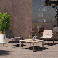 Mobilier d'extérieur moderne Fauteuil lounge de jardin en métal aluminium inclinable noir