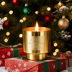 Light Luxury Metal Cup Scented <b>Candle</b> Soy Wax High End Home Ornament Atmosphere Decoration Christmas Souvenir <b>Gift</b> - Product Image 3