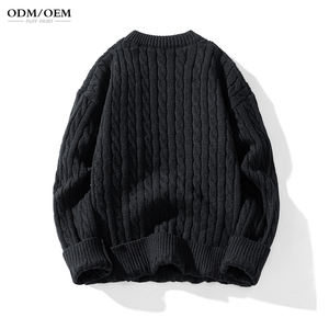 Custom LOGO OEM & ODM Men Sweater Jacquard Pullover Knitwear Winter Crew Neck Jumper <b>Cotton</b> Knitted Designer Custom Knit Sweater - Product Image 3