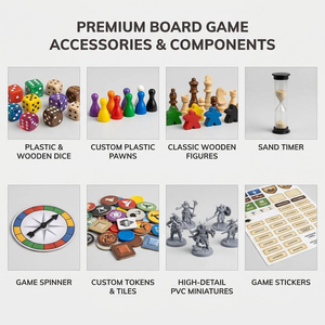 Jeu de société de table personnalisé : cartes, plateau pliable, pièces d'échecs en bois, dés et jetons sur mesure pour fêtes de famille - Product Image 4