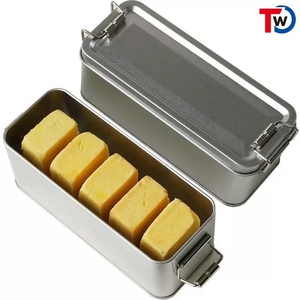 RTS Rectangular Clasp Glossy Tinplate Biscuit Pastry Pineapple <strong>Cake</strong> <strong>Storage</strong> Gift Jar Sealed Container Empty Cookie <strong>Tin</strong> - Product Image 1