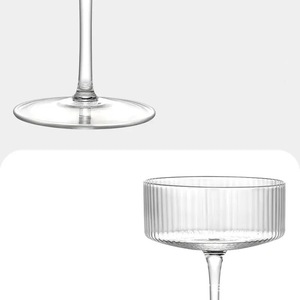 Copas de cóctel de vástago largo acanaladas de plástico para PC de 10oz, copas de vino Martini y Margarita para Bar, fiestas de boda - Product Image 5
