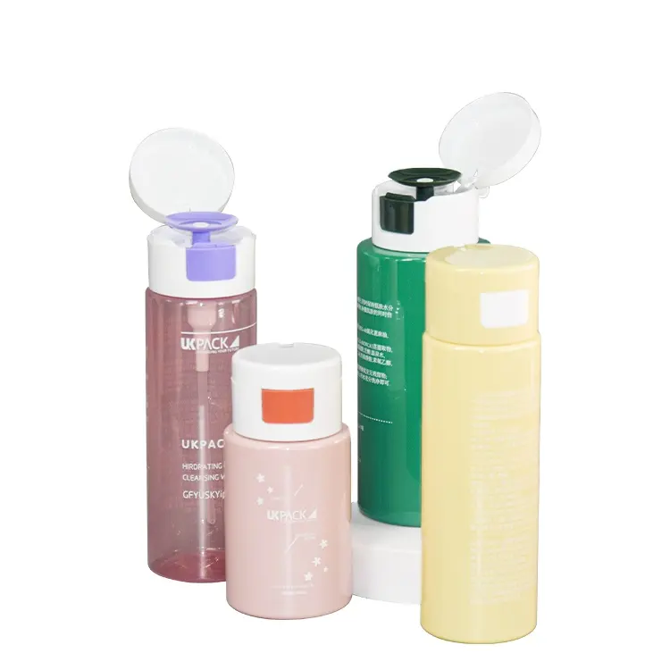 Upack UKG31 produk terbaru Makeup penghilang cairan pompa menekan botol air kosong Push Down 150ml 200ml 300ml contoh gratis PET