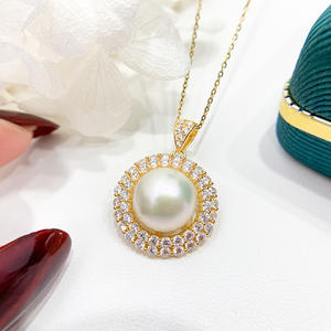 9357DIY Fine Silver <b>Jewelry</b> <b>Set</b> with S925 Pendant and Ring Gold and Silver Stand <b>Pearl</b> and Zircon Accessories for Gifts - Product Image 4