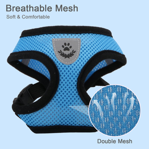 Custom Adjustable Training Soft Breathable Mesh Dog Harness Vest Nylon Traction Outdoor Walking Cat Dog Harness Set - Product Image 4
