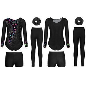 ชุดเต้นรำบอลรูมสำหรับเด็กผู้หญิงอายุ 6-16 ปี ชุดเลโอตาร์ดพร้อมกางเกงขาสั้น สำหรับการฝึกซ้อมยิมนาสติก การแสดงบนเวที และการเต้นรำ - Product Image 4