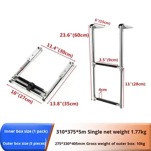 Escalera telescópica para barco de acero inoxidable de 2/3/4 escalones, escalera de muelle extensible para Pontón, escalera telescópica marina para barco y Yate - Product Image 5