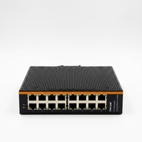 Commutateur Ethernet industriel Tincam 16 ports 10/100 Mbps non géré, montage sur rail DIN, double alimentation -40 ℃ ~85 ℃
